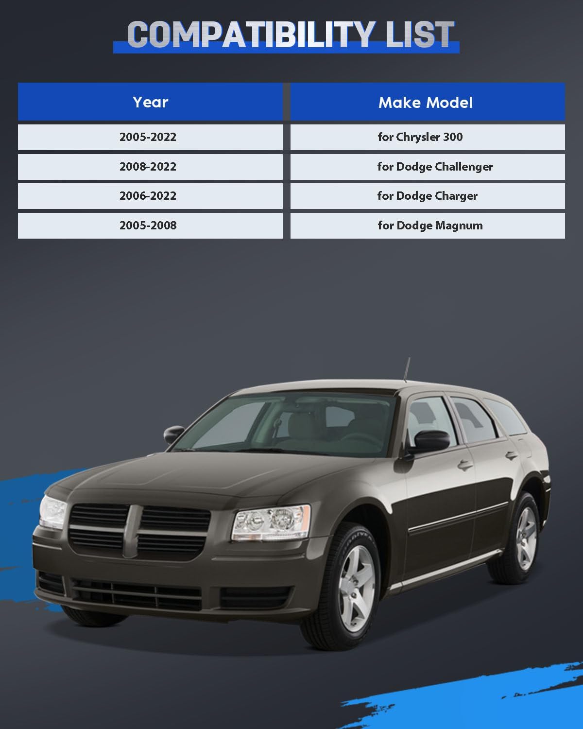 ECCPP 4PCS 5x115 to 5x115 Wheel Spacers Hub Centric 1.25" 5 Lug fits for 2008-2022 for Dodge Challenger| 2006-2022 for Dodge Charger| 2005-2008 for Dodge Magnum