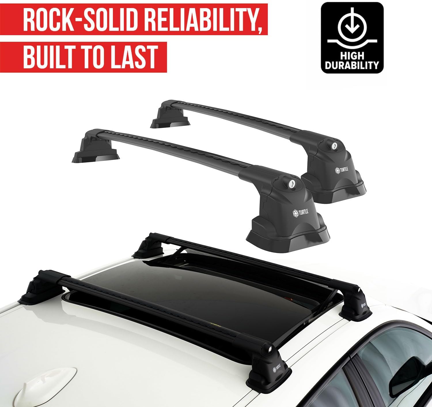 TURTLE Compatible with Ford Connect 2002-2012 Air3 roof Rack | Black