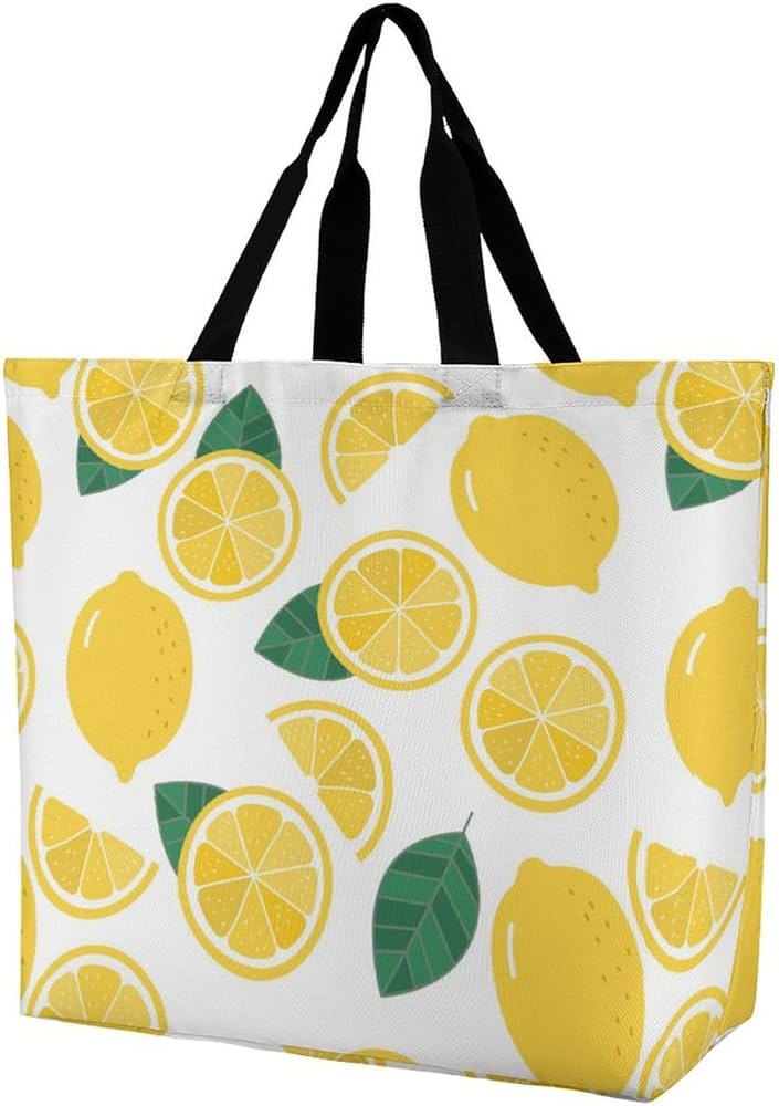 Amazon.co.jp: トートバッグ レモン柄 フルーツ柄 ハンドバッグ