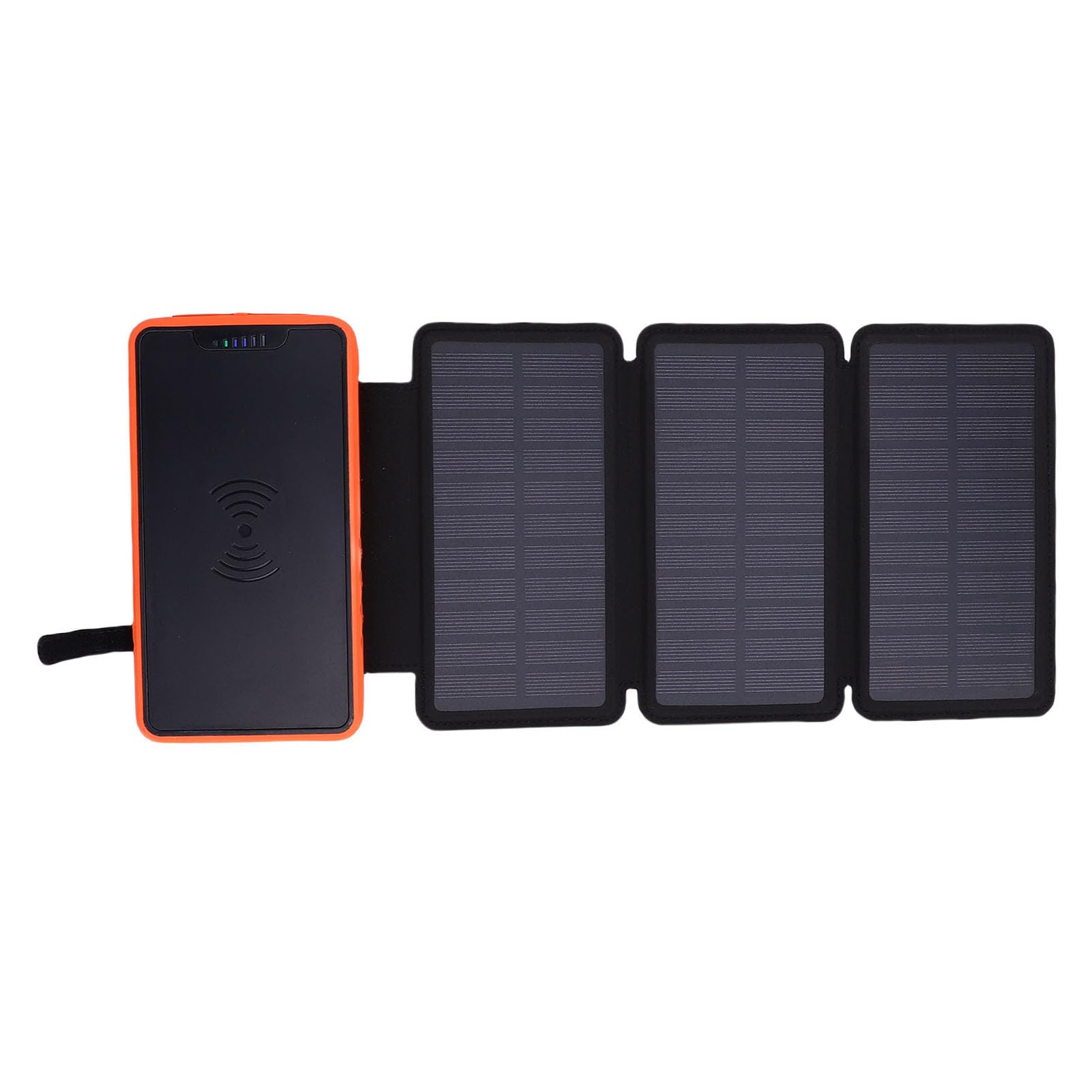 20000-mAh-Solar-Powerbank, Effiziente Kabellose Powerbank mit Dreifachem Solarpanel, LED-Licht und Doppeltem USB-Ausgang, Wasserdichter Externer Akku für Telefon-Tablet (ORANGE)