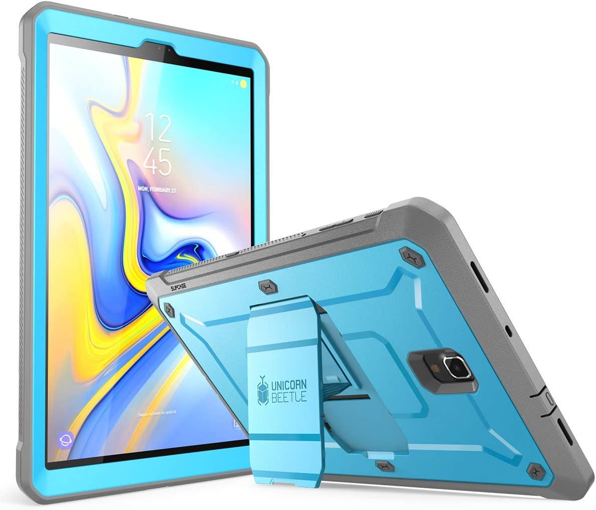 for Samsung Galaxy Tab A 10.5 Inch Case 2018 (Unicorn Beetle Pro), [Built-in Screen Protector & Stand] Heavy Duty Rugged Protective Tablet Cover for Galaxy Tab A 10.5 SM-T590/T595/T597, Blue