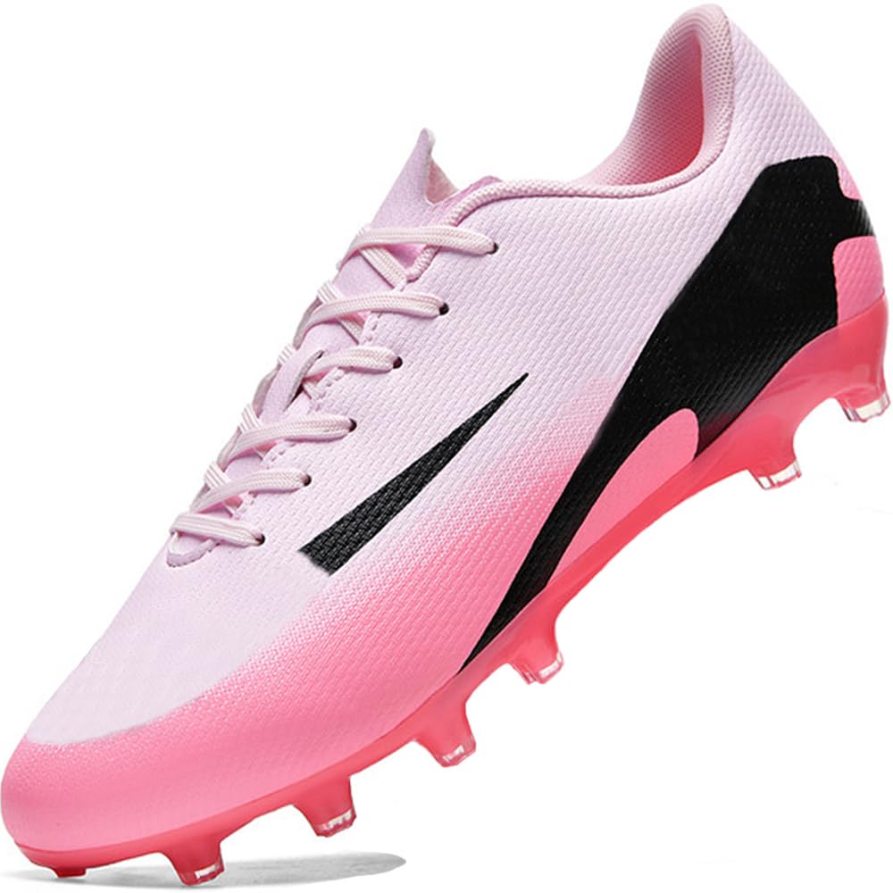 Zapatillas de Fútbol Mujer Spike Aire Libre Atletismo Entrenamiento Botas Profesionales Calzado de Fútbol Tacos de fútbol Deportivas Unisex Rosa 44 EU