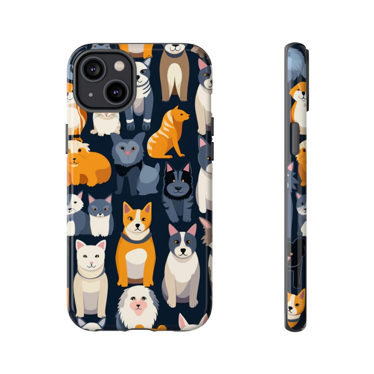 Coque rigide iPhone 14 Plus chat chien - Évite les rayures avec éclat - 5