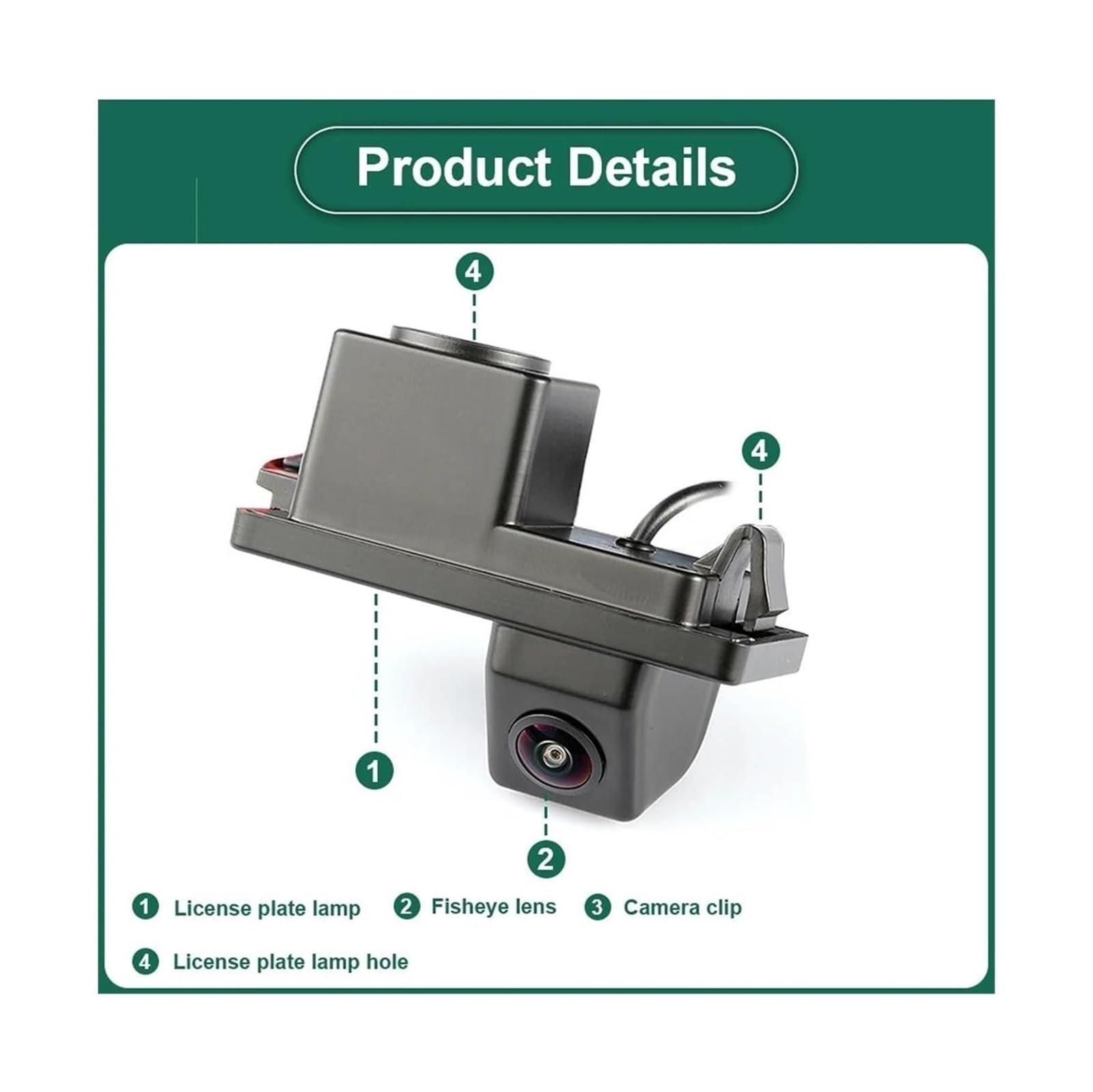 Cámara Visión Trasera Kit De Cámara Marcha Atrás Con Luz Matrícula Coche Visión Nocturna CCD Para Rexton Para Lester Para Kyron Para Korando 2011-2014(AHD7 20P-CVBS720P)
