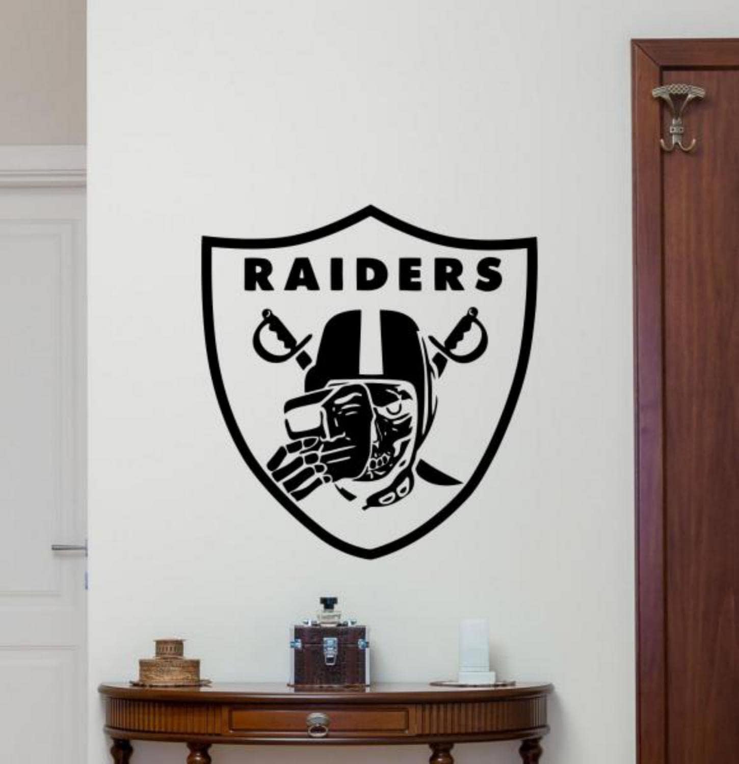 Raider Skull Decal Wall Vinyl Sticker Football Wall Art Decor Truck Car Decals Decor Window Door Sign Peel and Stick Poster Indoor Outdoor Print 1872