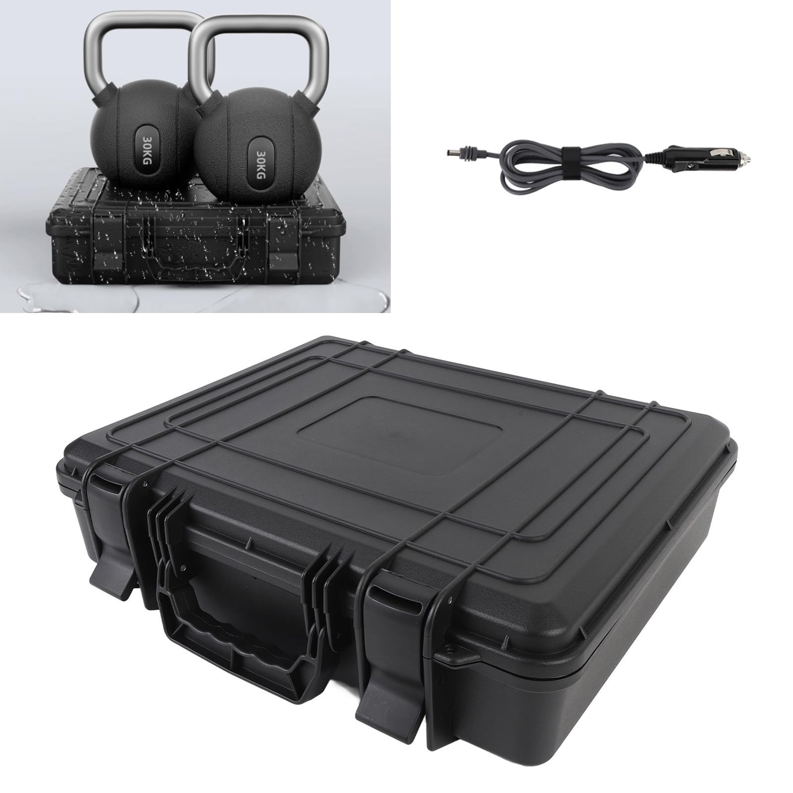 Topiky Borsa da Viaggio per Kit di Piatti RV Satellitare Statellite, Mini Case, Custodia da Trasporto Mini per Viaggi, Custodia Rigida Protettiva Portatile con Cavo di Caricabatterie