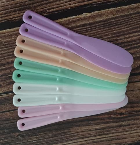 Miniatura 6 de Honkenda Paquete de 10 espátulas desechables para mezclar maquillaje, espátula raspadora de cuchara, reutilizable, cosmética de belleza, crema
