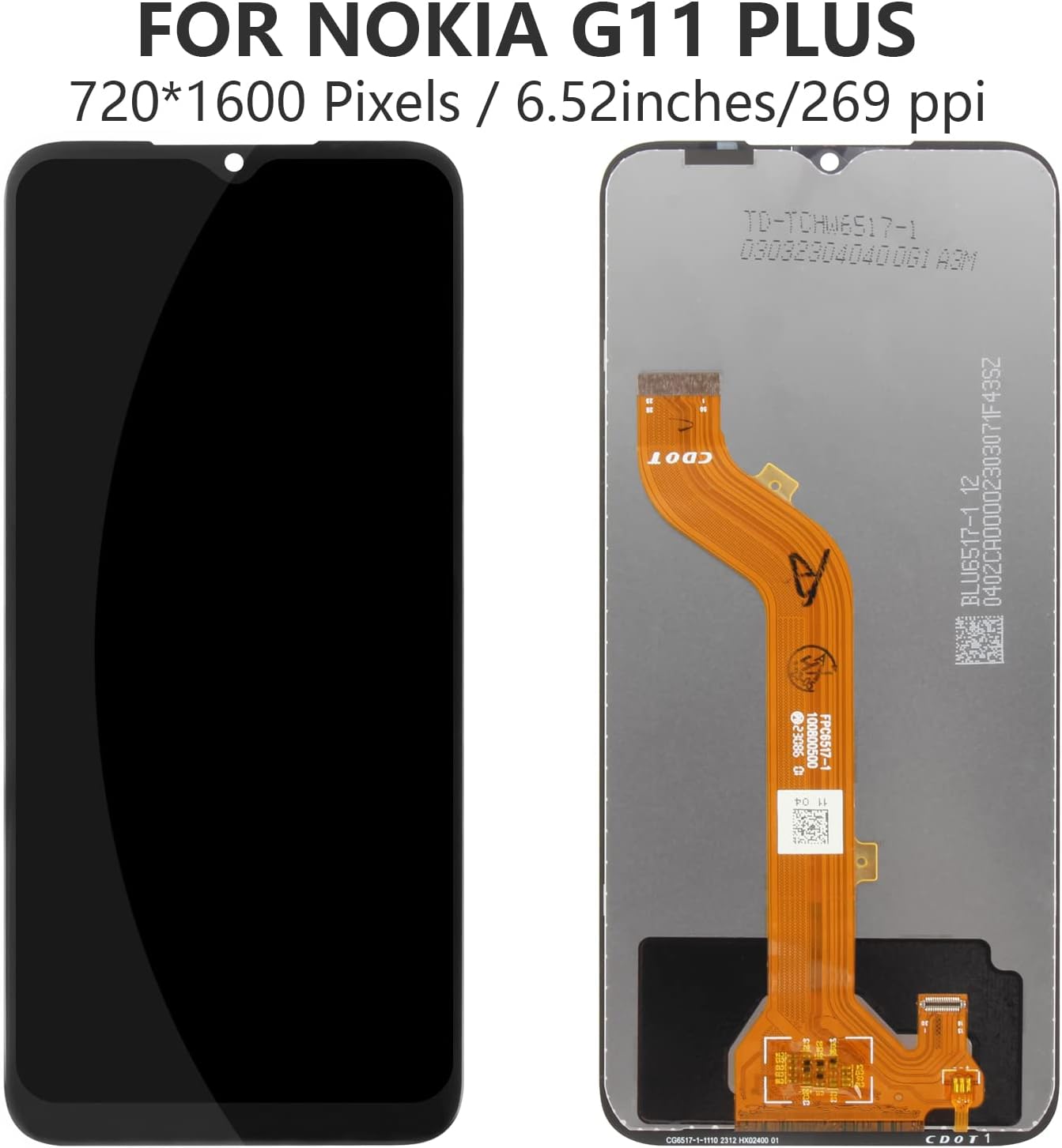 LCD Screen Replacement for Nokia G11 Plus LCD Display for Nokia G11 Plus Touch Screen LCD Display Digitizer Assembly Repair Kits with Tools