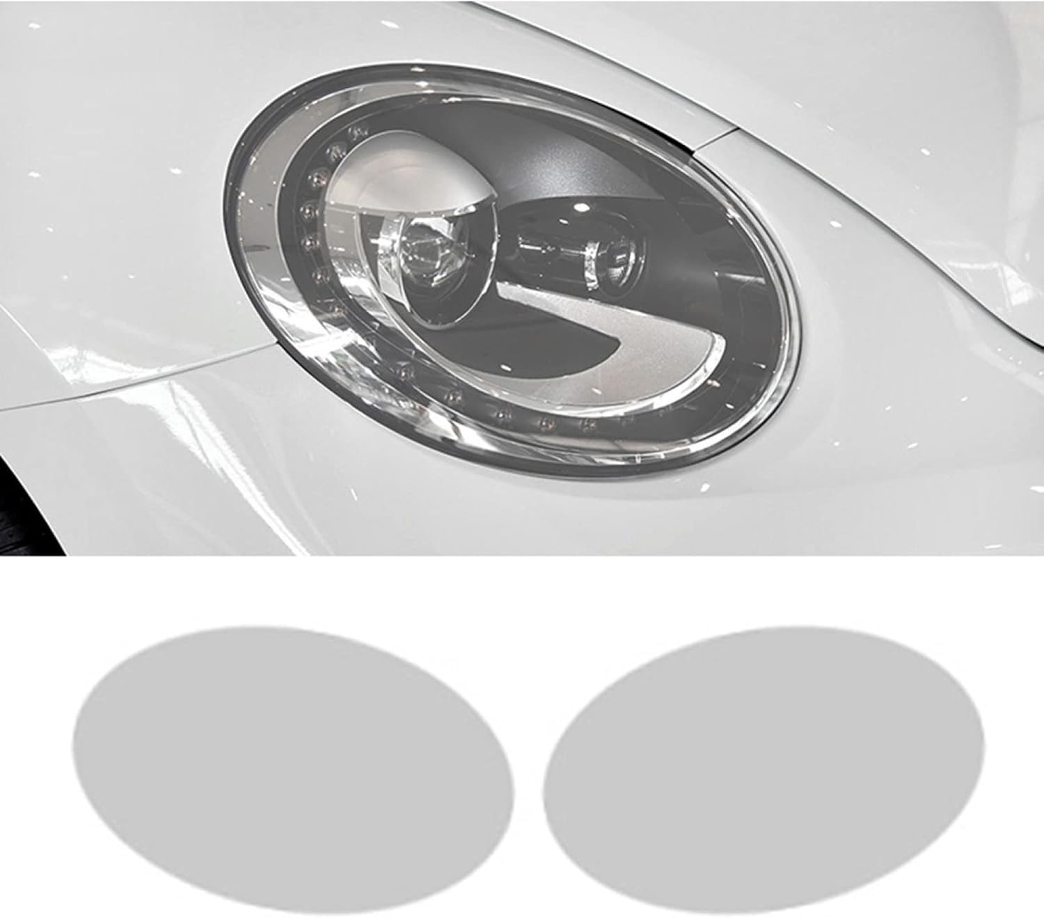 Car Headlight Protective Film for VW Beetle A5 2013-2019, Transparent Blackened TPU Sticker,Transparent