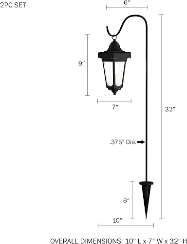 Miniatura 6 de Pure Garden 50-123 Linterna LED colgante solar (2 unidades), color negro