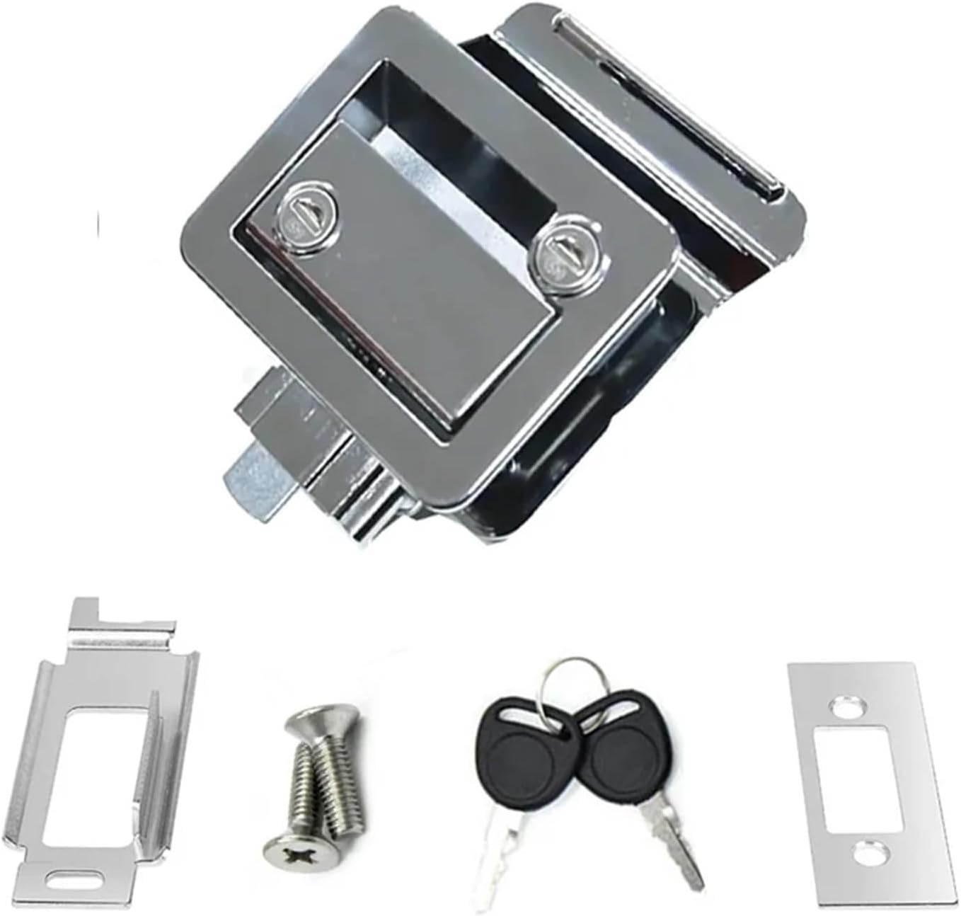 Caravan Travel Trailer Motorhome R3 Door Lock Camper Door Latch Handle with Key Open Inside and Outside 1Pcs(White)