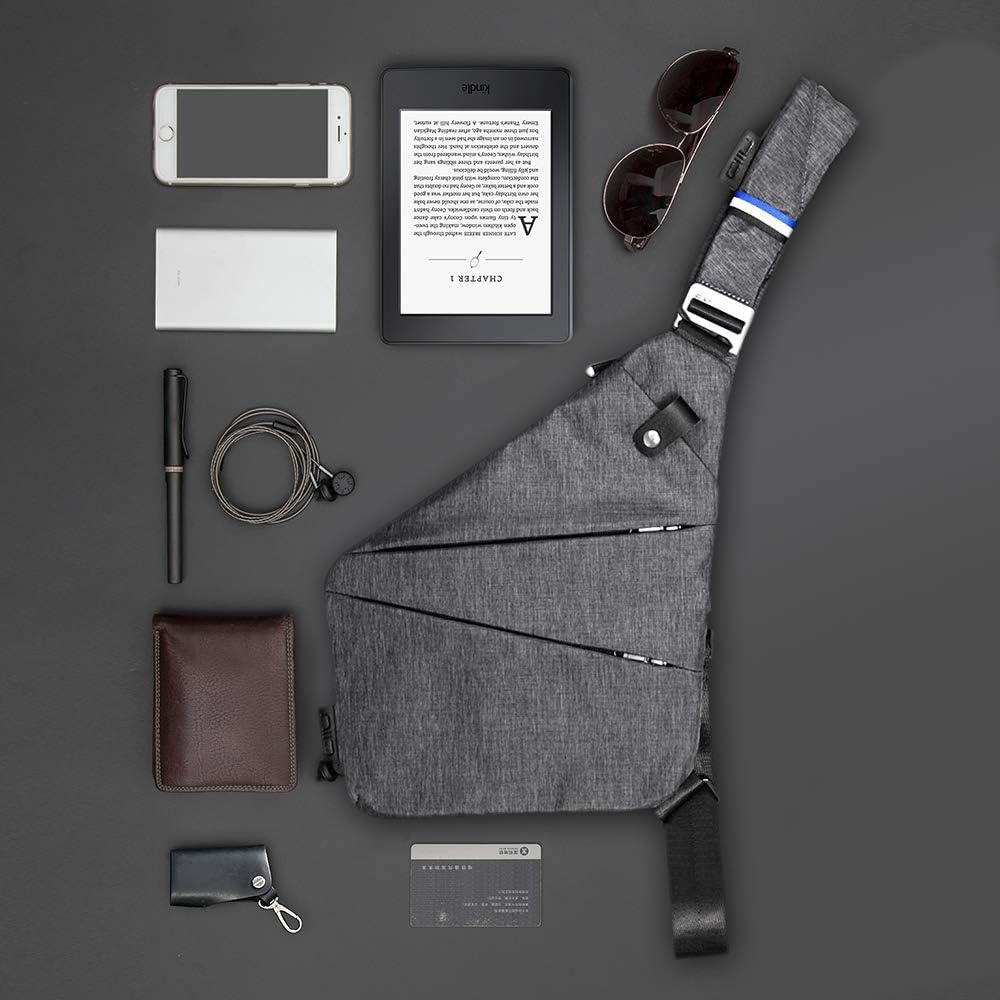 NIID FINO Sling Bag Shoulder Crossbody Bag Slim Multipurpose Daypack Cycling Walking Hiking Trip Fits Up to 7.9 inch iPad (Gray Right Hand) - Image 7