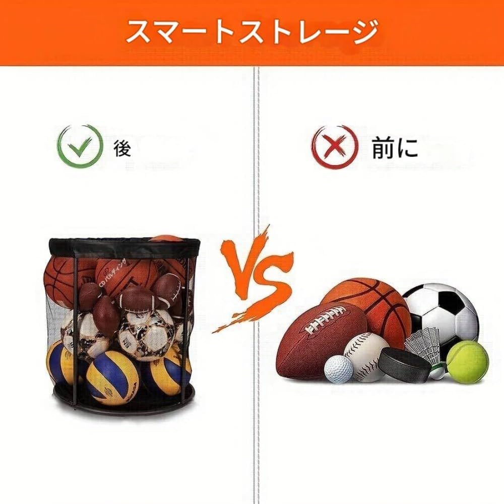 Fiyyugaボールバッグ サッカーボール バスケットボール バレーボール収納バッグ 大型メッシュバッグ 厚手タイプ キャスター付き