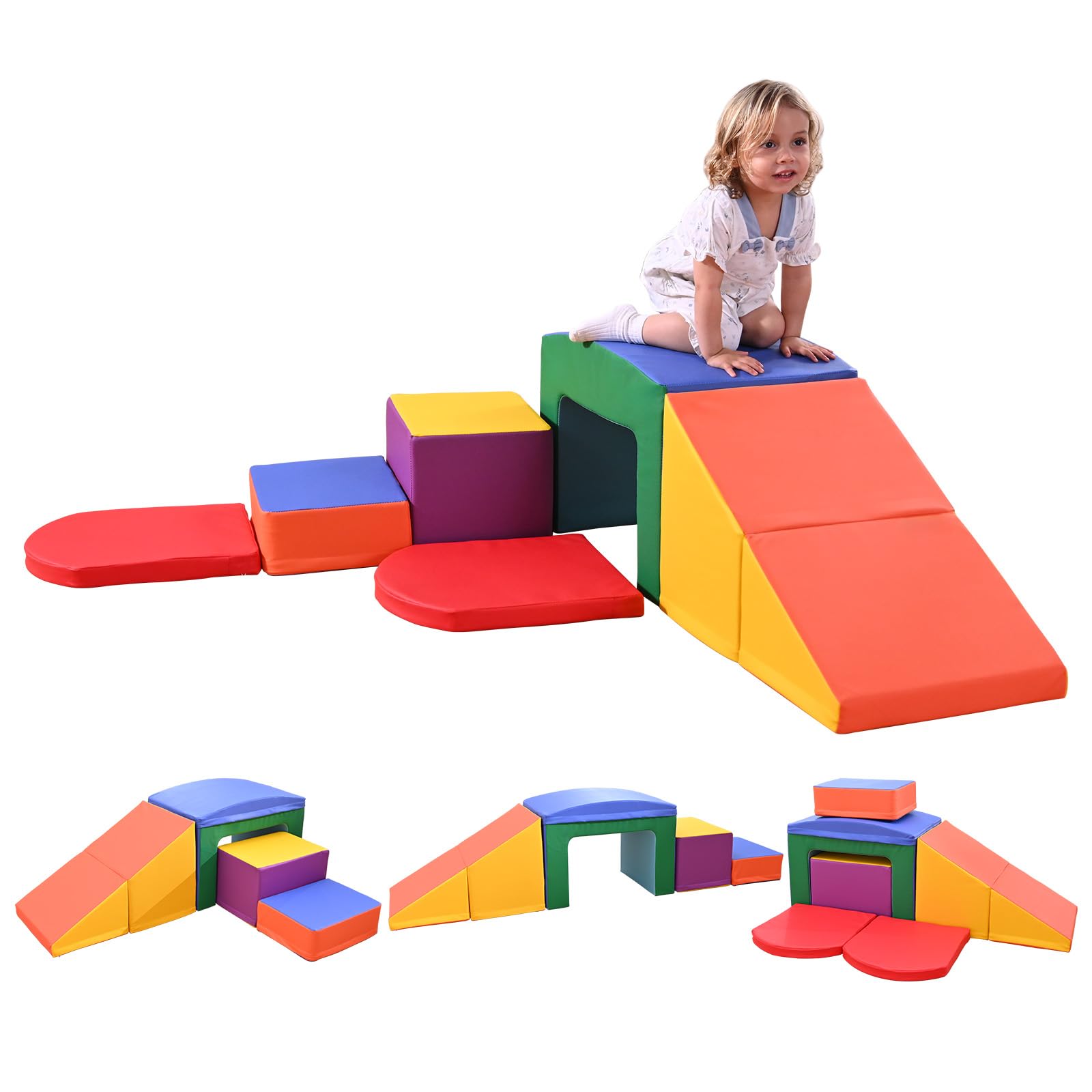 MINENICE Children Foam Building Blocks, Large Foam Building Blocks, Indoor Climbing Blocks, Children Climbing Frames (Multicolor-6) — image 1