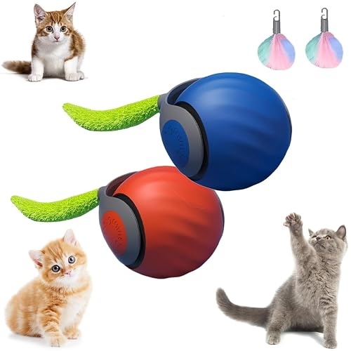 EHOTER Speedy Tail - Juguete interactivo para gatos de interior, bola de juguete inteligente recargable…