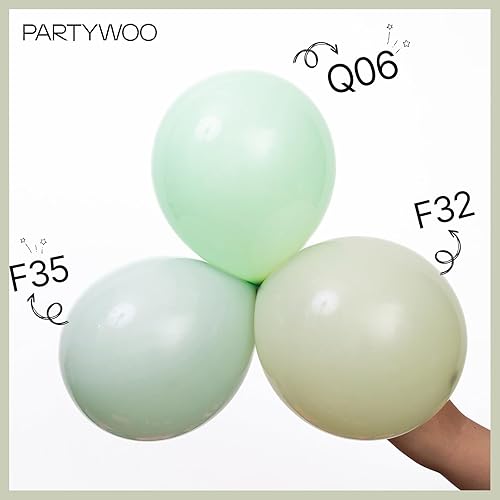Miniatura 5 de PartyWoo - Globos de látex, en color verde menta pastel, 50unidades de 5pulgadas, para decorar guirnaldas, fiestas, cumpleaños, bodas, fiesta de