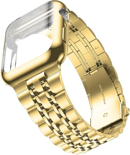 Wolait Compatible con Apple Watch Band de 157 pulgadas 165 pulgadas 165 pulgadas 161 pulgadas 173 pulgadas con funda correa de negocios de metal de