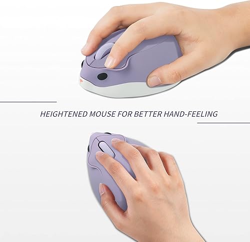 Miniatura 5 de Ratón inalámbrico con forma de hámster con forma de hámster, portátil de 1200 DPI USB inalámbrico para PC, Mac, computadora portátil, regalo para