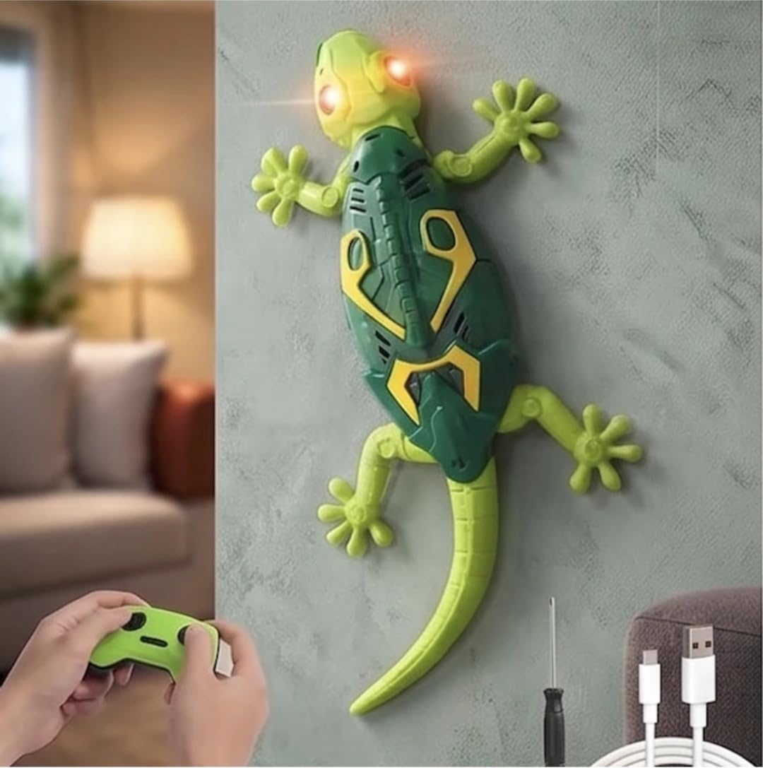 Alpenia Wall Climbing RC Lizard Toy Gecko Remote Control 360 Stunt LED Eyes Kids Gift (Green)-image-43