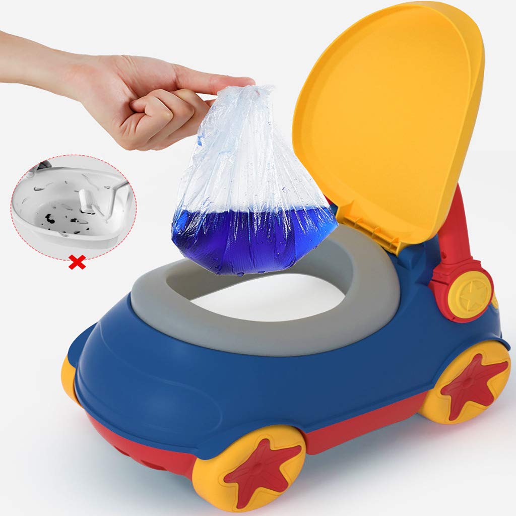WC per Auto per Bambini, vasino Fisso con Piedini Antiscivolo, Cuscino paraspruzzi Schienale Alto, con vasino Interno Rimovibile con Coperchio