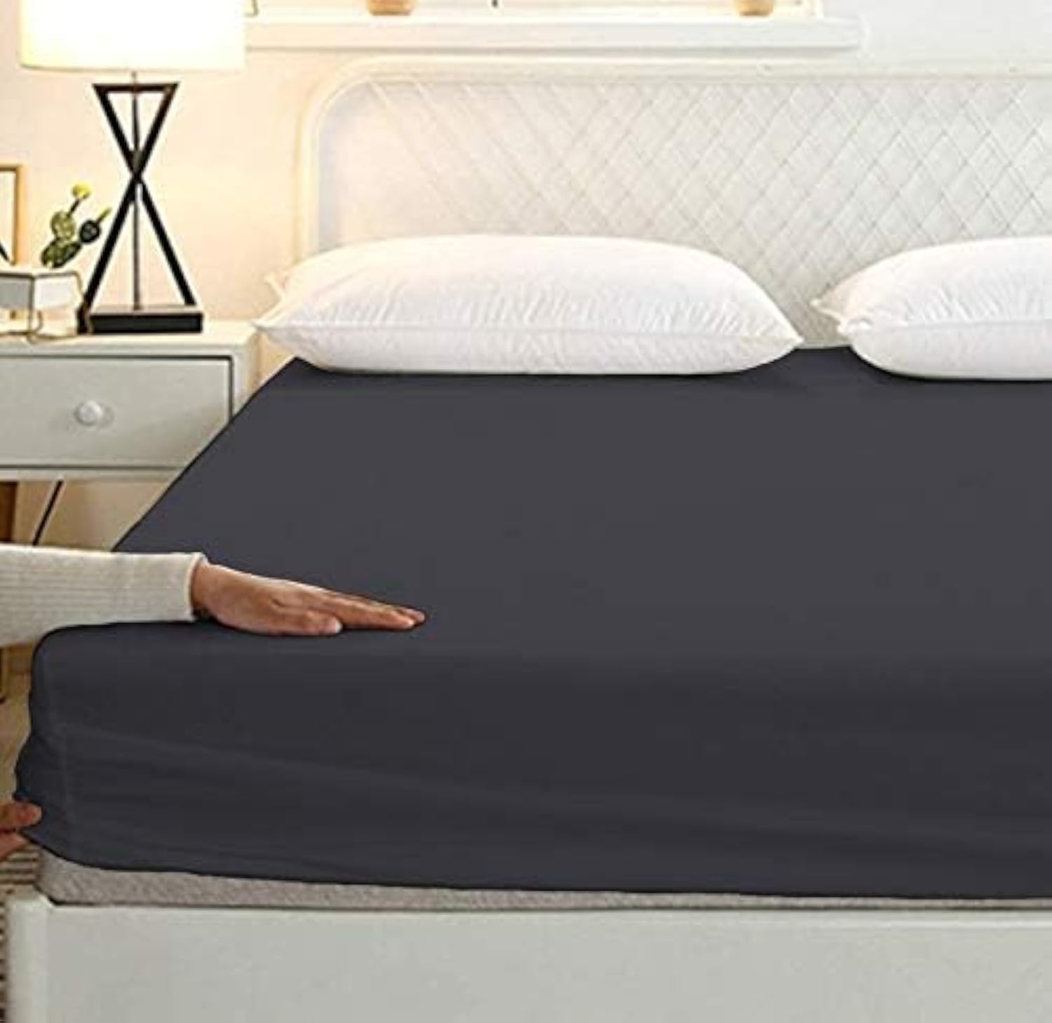 BALAJI EXPORT- 1000 Thread Count- Fully Elastic Fitted Bedsheets- 8-inch Deep Pocket Snug Fit- 100% Egyptian Cotton- All Around Elastic Fitted Bedsheets 3 PC Set- King Sizee, Dark Grey Solid (B0B77PH42K) Amazon Price History, Amazon Price Tracker