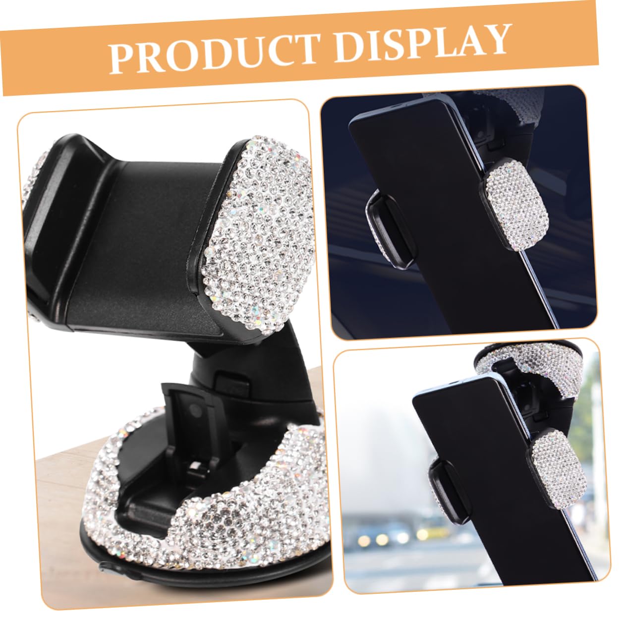 2pezzi Supporto Per Telefono Da Auto Supporto Ventola e Cruscotto Design Elegante Con Strass Compatibile Con Smartphone Accessorio Carino e Pratico Per La Navigazione Chiamate