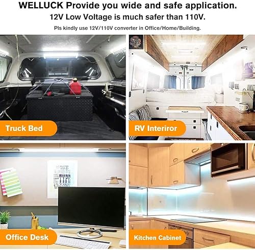 Miniatura 7 de PAULINN Barra de luz LED, 12 V, blanco frío, 6000 K, barra de luz LED interior con interruptor de encendidoapagado para caravana, cámper, camioneta,