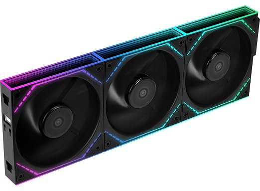Thermalright TL-M12QR 120mm ARGB Reverse Case Fan, Daisy-Chain | 1500RPM | Silent Computer Fan with Infinite Mirrors on Both Sides(Black) | Reverse Airflow, Daisy Chain PWM/ARGB, Infinity Mirror Lighting