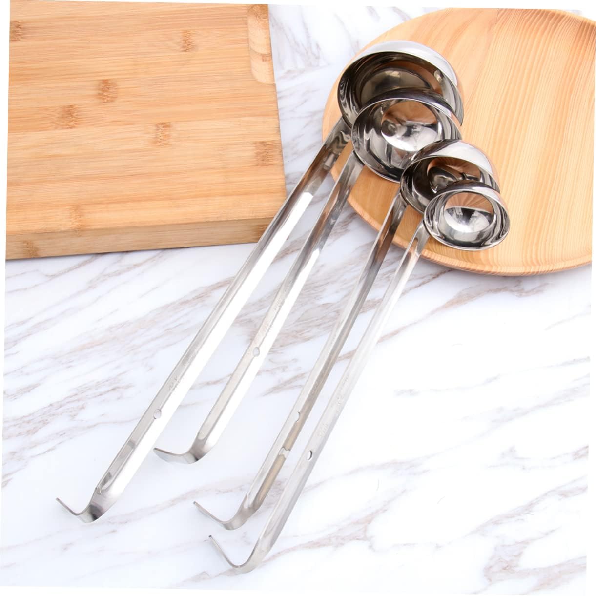 Stainless Steel Hanging Hook Soup Ladle 2Pcs Heavy Duty