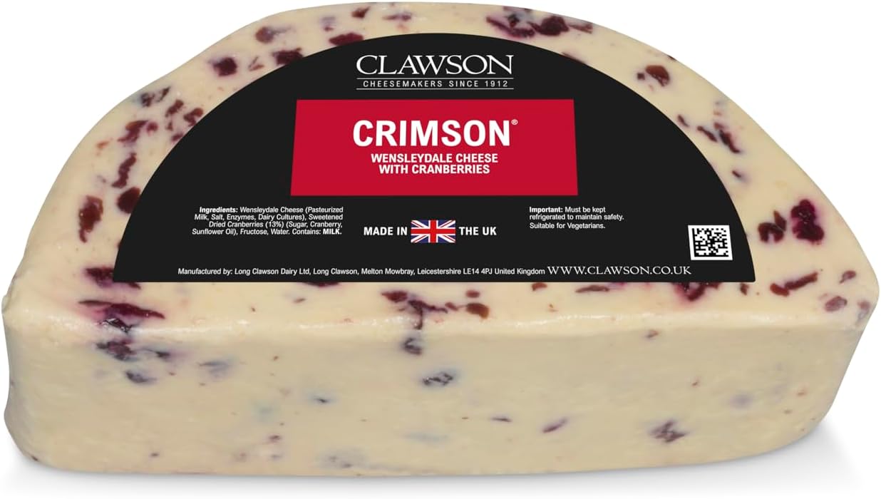 Wensleydale w/Cranberries Cheese (2.5 Lb Half Wheel) from England
