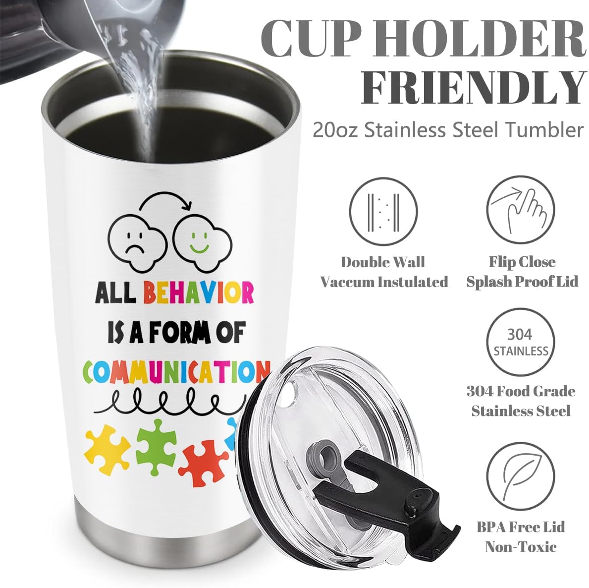 Registered Behavior Technician Gift, RBT ABA Therapy BCBA Gifts, Behavior Therapist Gift, Behavior Analyst Autism Teacher Appreciation Gifts, Travel Coffee Mug Tumbler 20oz