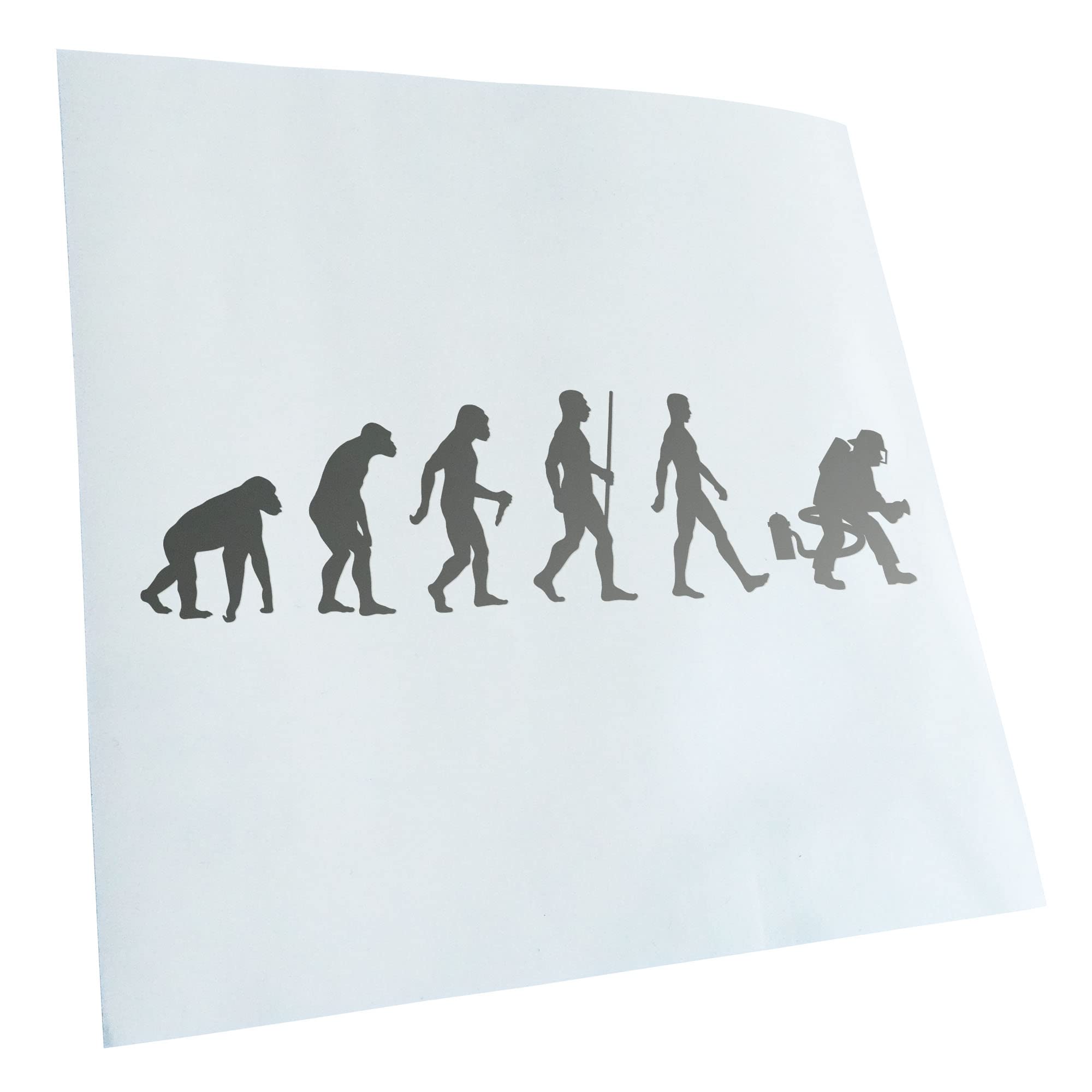 Kiwistar - Car Sticker - Evolution Fireman - Silver - 24 x 6 cm - Rear Window Car Sticker Weatherproof for Car Truck Moped Truck - Sticker Exterior Self-Adhesive Tuning Accessories for Window Vehicle