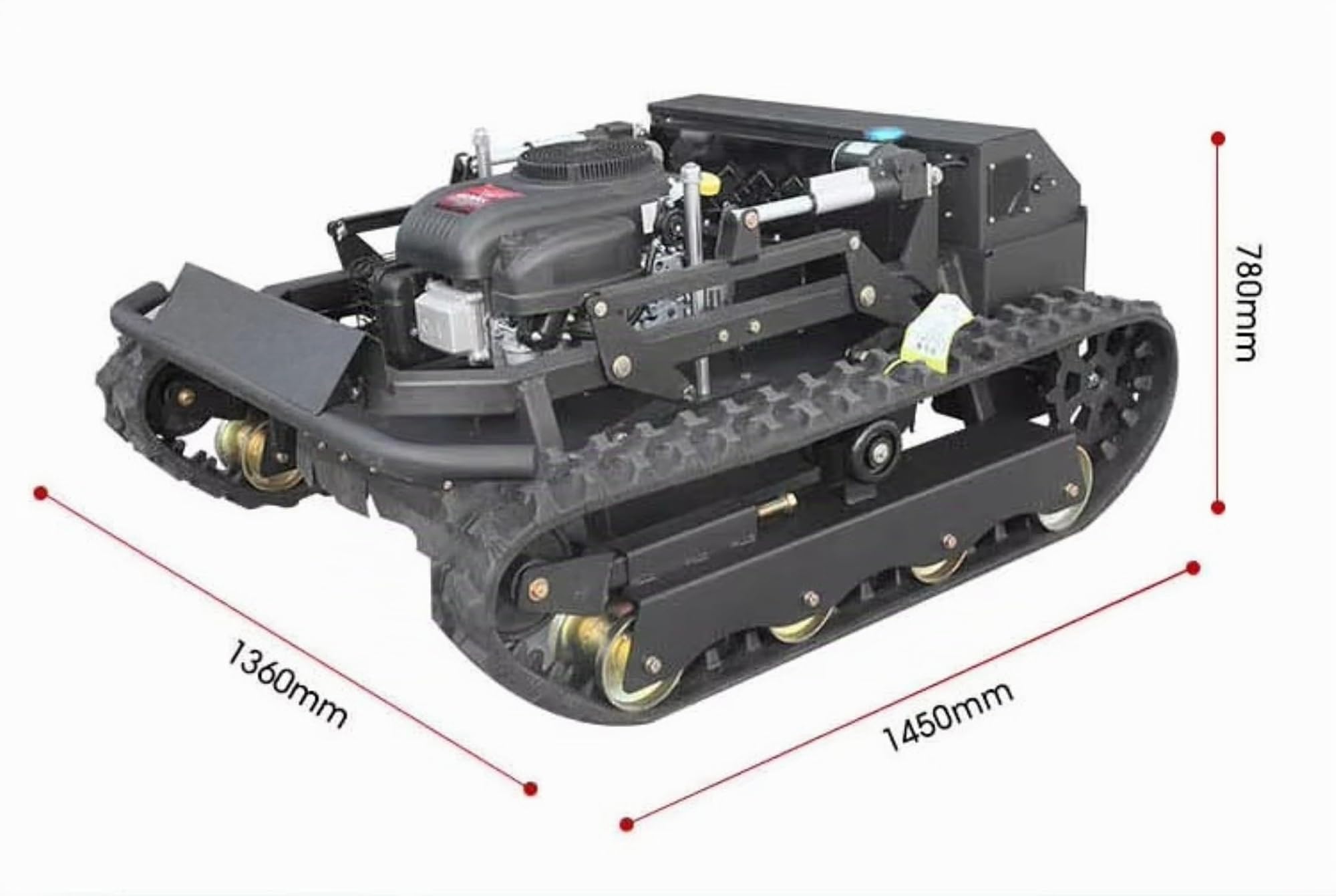 Ancho de corte de 900 mm, diseño de oruga autopropulsada, control remoto inteligente, robot de corte de césped, cortador de césped inteligente, cuidado automático del césped