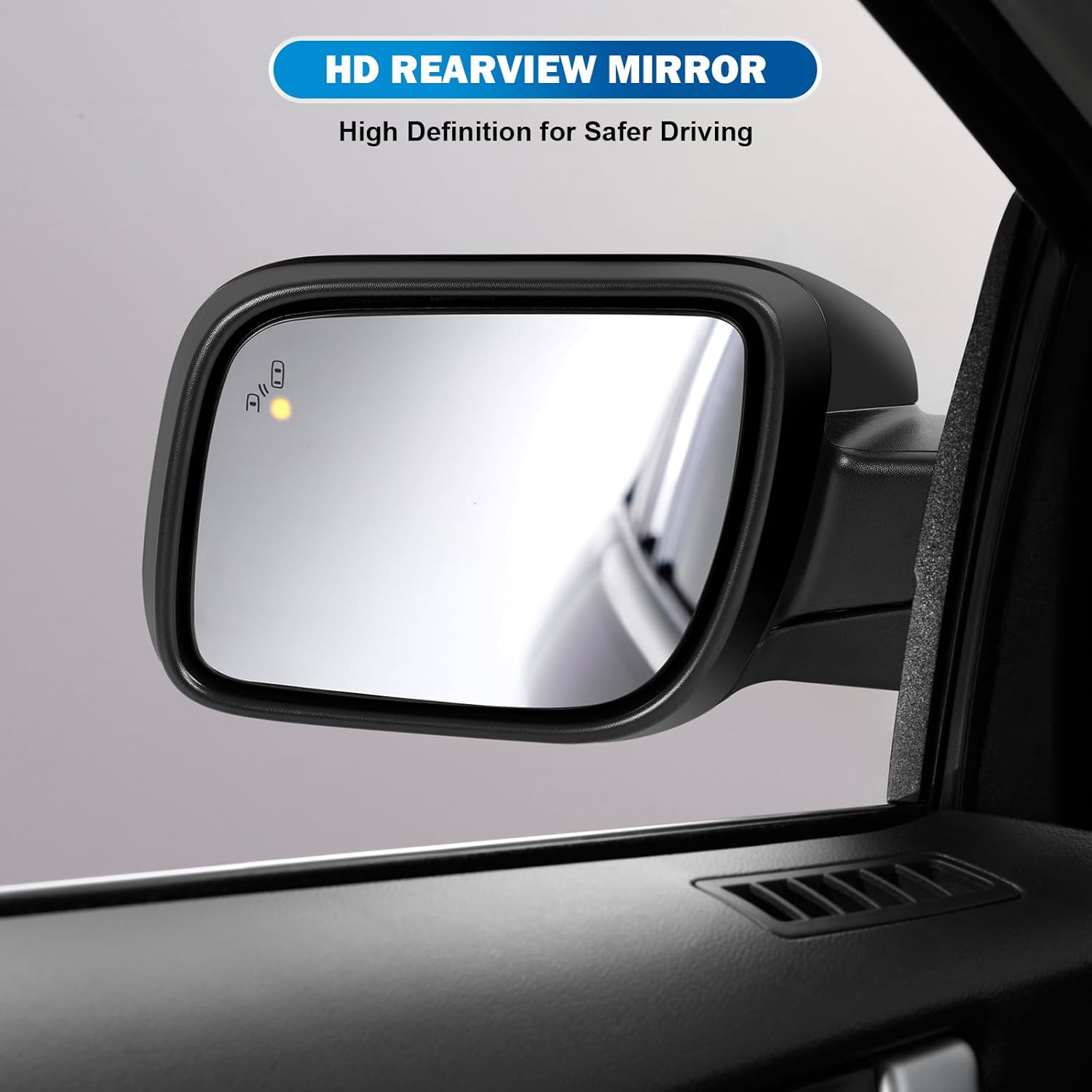 Left Driver Side Mirror Fit for Ford Explorer 2016-2019, Rear View Mirror with Power Folding/Power Heated/Turn Signal/Puddle Light/Blinker/Memory/Support BSM, Replace GB5Z17683, 14Pins