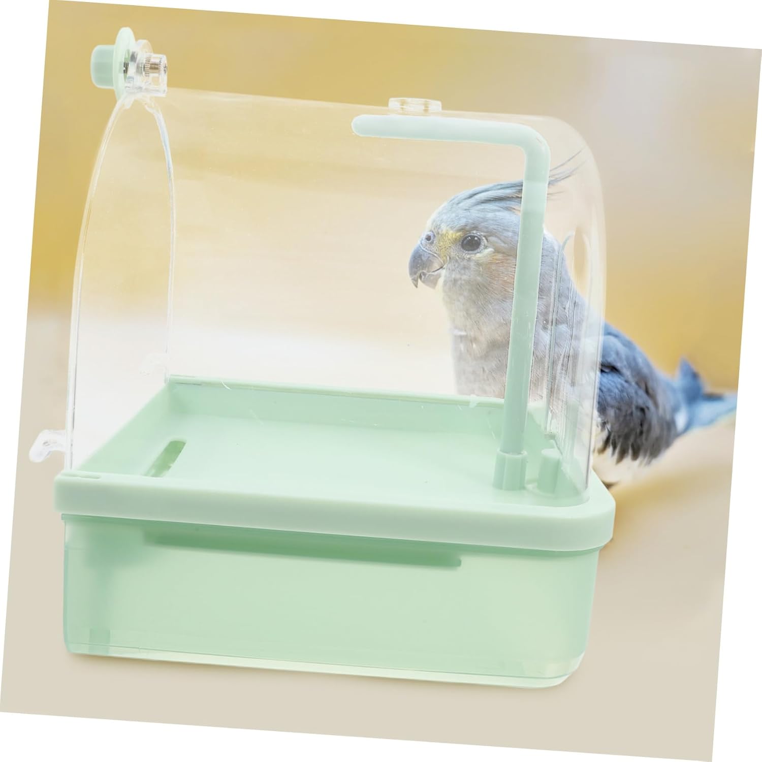 MERRYHAPY Swivel Faucet Automatic Bird Bath Extra for Parakeet Cage Pet Bathtub Parrot Perch Accessory