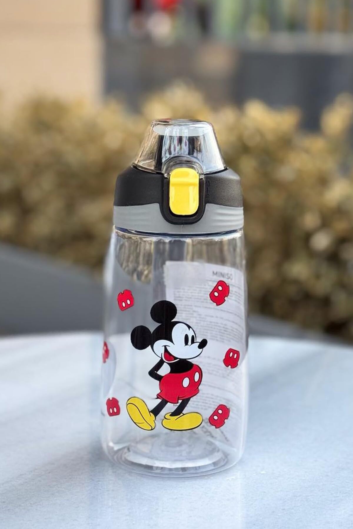 MINISO Mickey Mouse Lisanslı Silikon Tutacaklı Tritan Suluk 500ml, 2016926410104