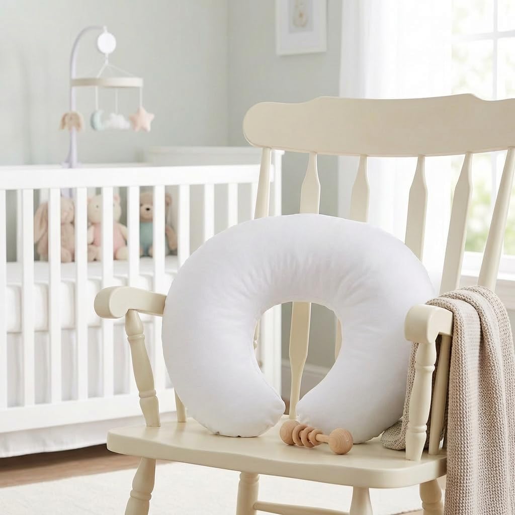Nursing Pillow, Breastfeeding Pillows with Removable Cover for Mom with Breathable Filling, Ergonomic Baby Feeding Essentials for Bottle and Breastfeeding​ (Naked Pillow-New)