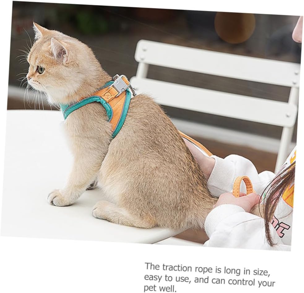 Toddmomy Reflective Harness Leash Chest Strap Adjustable Design Adorable PET Cat Walking Rope for Kittens and Small Cats
