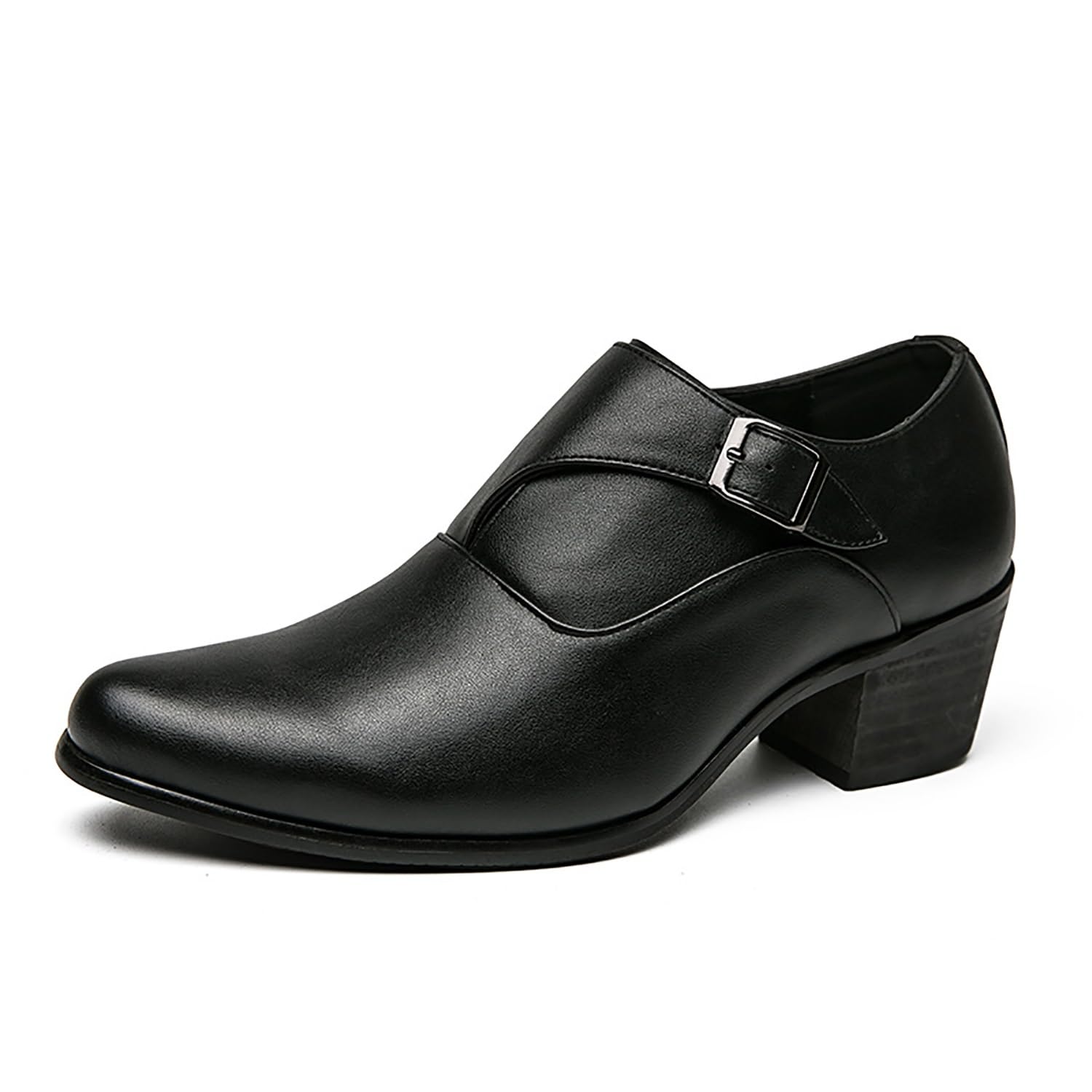 Zapatos de vestir formales Oxford con hebilla y tacón cubano alto for hombres for negocios y eventos