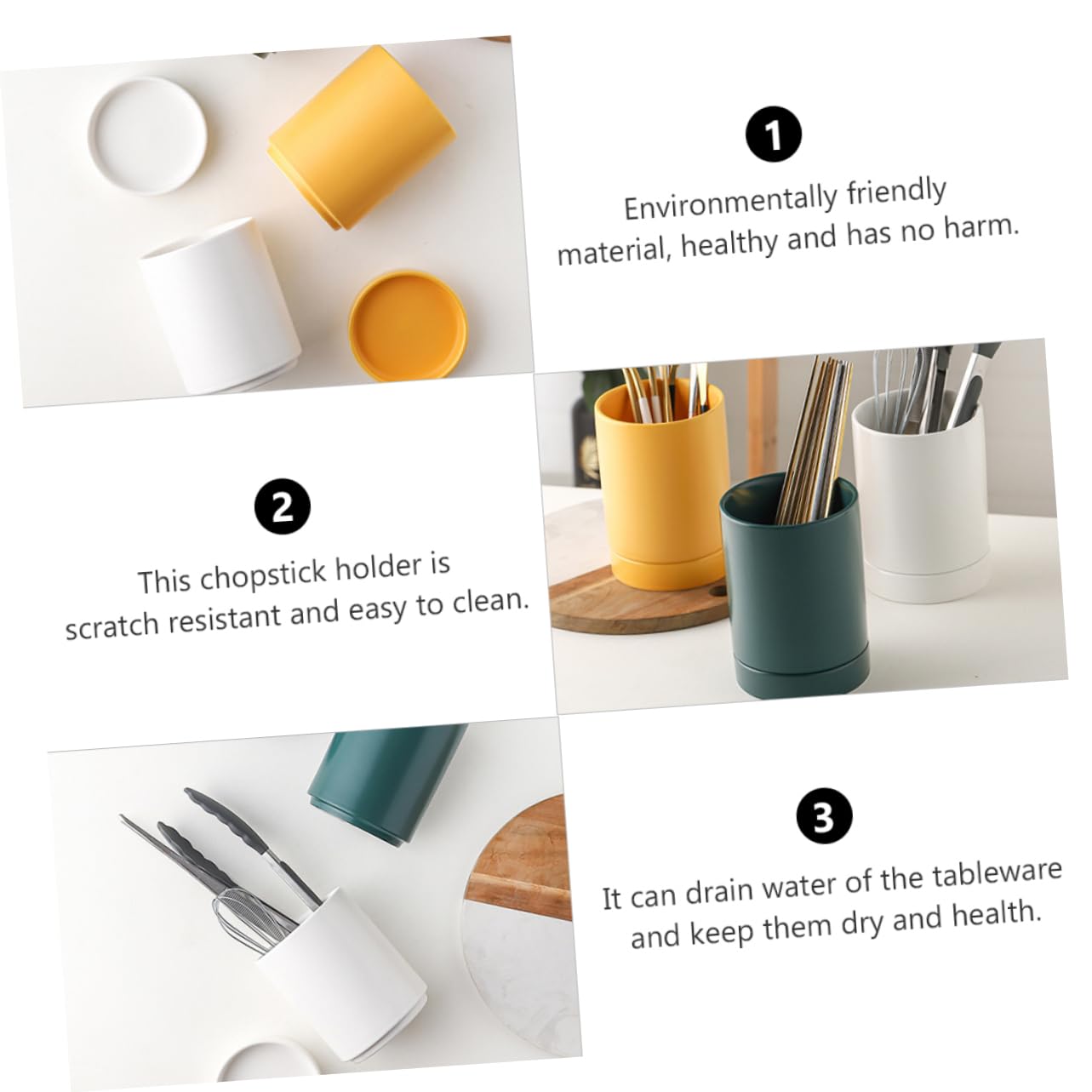 ULTECHNOVO 1Set Ceramic Chopstick Holder Organizer with Base Matte Countertop Utensil Holder for Kitchen Storage Lightweight and Drainage Design Housewarming present