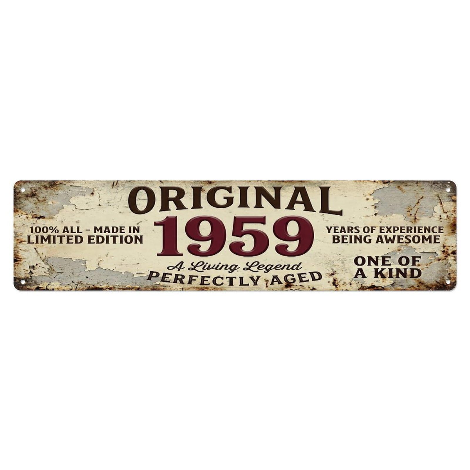 Original 1959 Limited Edition Perfectly Aged Legend Metal Tin Sign