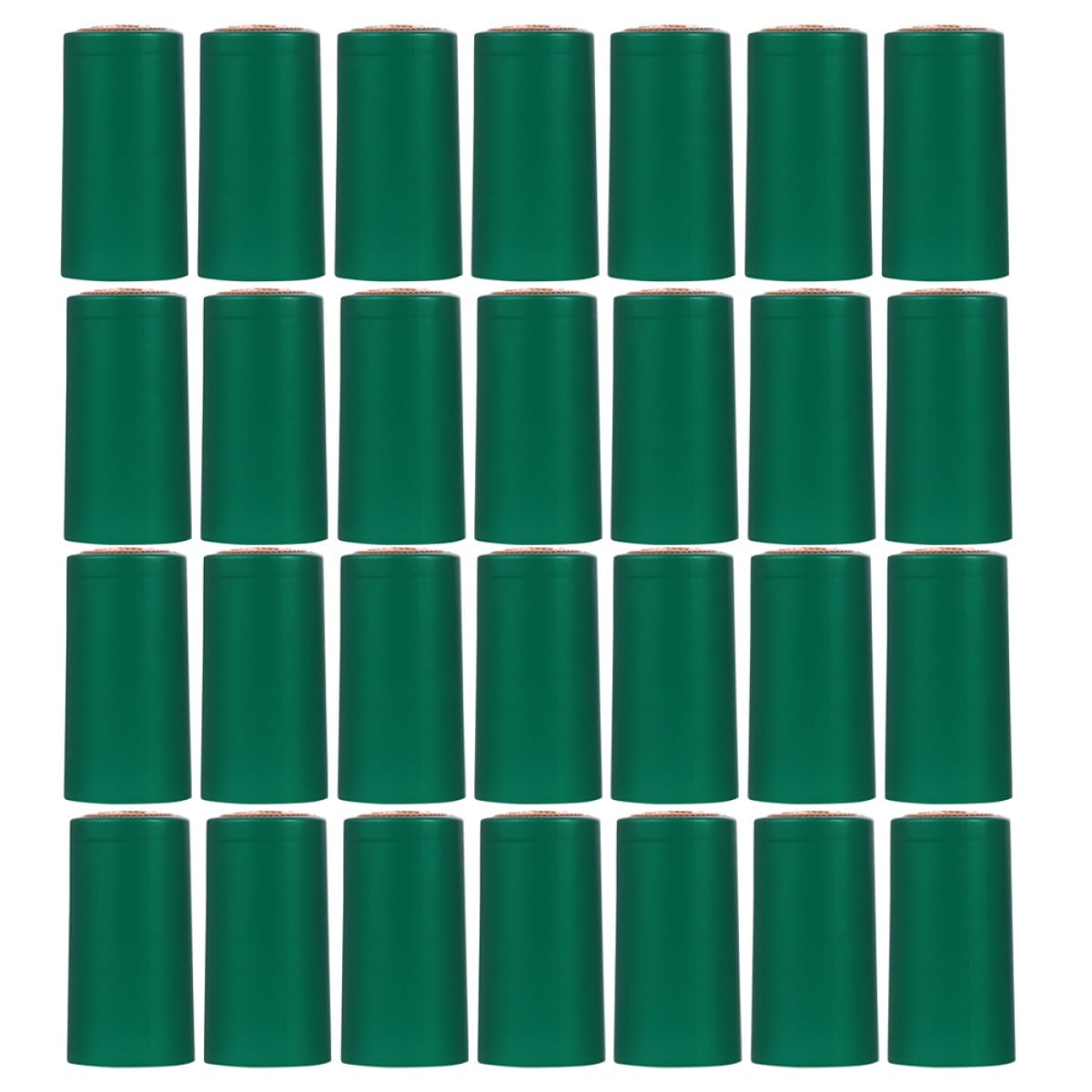 Capsules thermorétractables PVC vertes de haute finition pour bouteilles 30x60mm