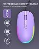 seenda Wired Mouse PC Computer Mouse with Wired 1600 DPI USB Mouse Wired for Laptop/PC/Computer/Mac (Purple)