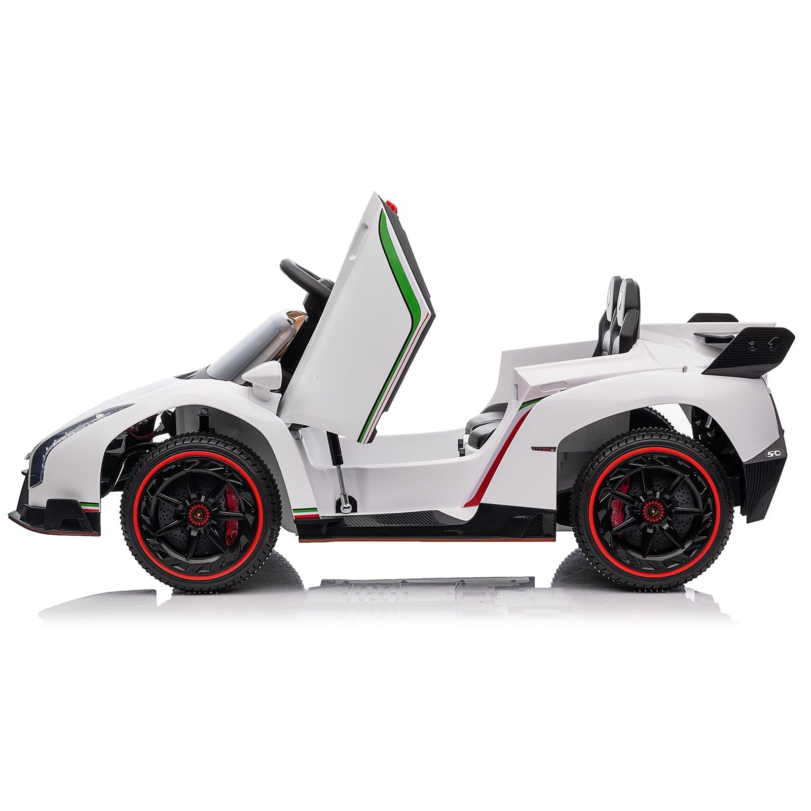 Garvee Kinder Elektroauto Lamborghini 12V – 2 Sitze, 2 Motoren, 2.4G Fernbedienung, Hupe, Musik, Bluetooth & USB, Vorwärts-/Rückwärtsfahrt, Elektrisches Kinderfahrzeug Für Kinder Ab 3 Jahre
