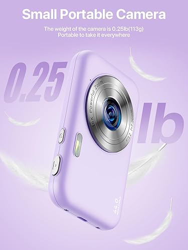 Miniatura 5 de Cámara digital, FHD 1080P para niños con tarjeta SD de 32 GB, zoom digital 16X, cámara pequeña portátil, cámara compacta de apuntar y disparar, mini