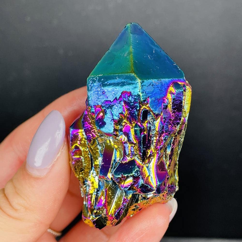 Amazon.co.jp: レインボーエンジェルオーラクォーツ電気メッキ