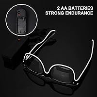 Vista 35 de Ainiv Gafas de luz inalámbrica, 3 modos, LED luminosas, que brillan en la oscuridad, para fiestas, DJ, EDM, Halloween, Navidad Inalámbrico - Rosa