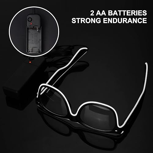 Miniatura 35 de Ainiv Gafas de luz inalámbrica, 3 modos, LED luminosas, que brillan en la oscuridad, para fiestas, DJ, EDM, Halloween, Navidad Inalámbrico - Rosa