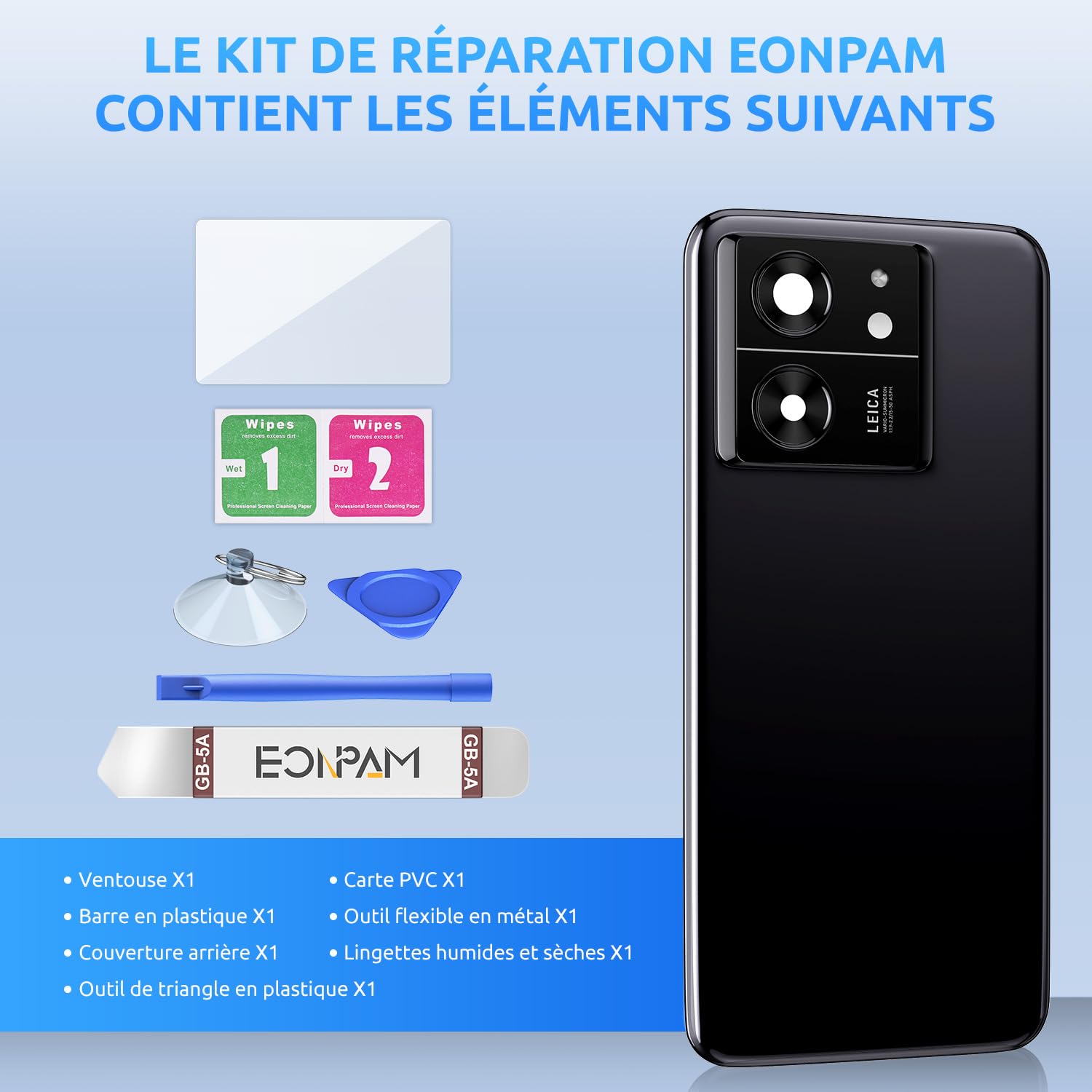 Vitre Arrière De Remplacement Pour Xiaomi 13T Et 13T Pro - Avec Lentille Cache Batterie - Neuf