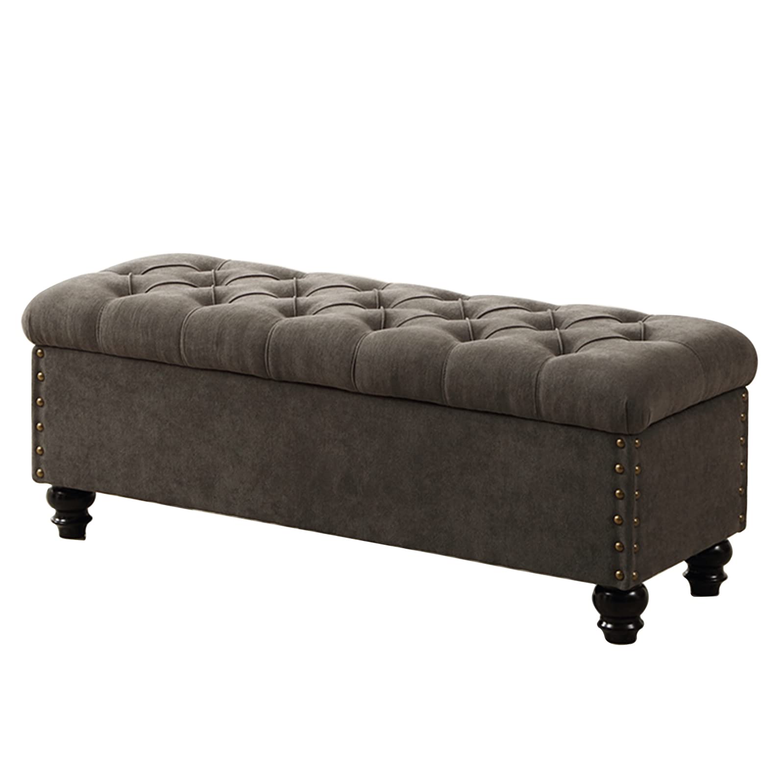 Banc ottoman de rangement rectangulaire gris contre le désordre